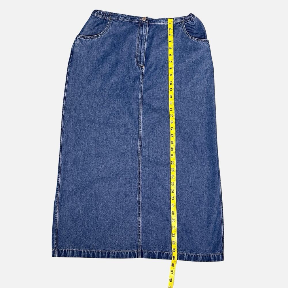 Susan Bristol Denim Skirt Size 14 Soft Straight Midi Long Cottagecore Vintage - Picture 9 of 13